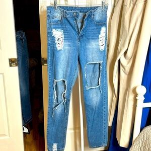 Shein Ripped Distressed Jean Sz S